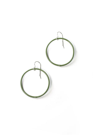 Medium Evident Earrings in Olive Green - sample sale