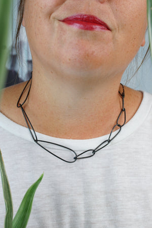 Midi Modular Necklace No. 3 in steel - sample sale