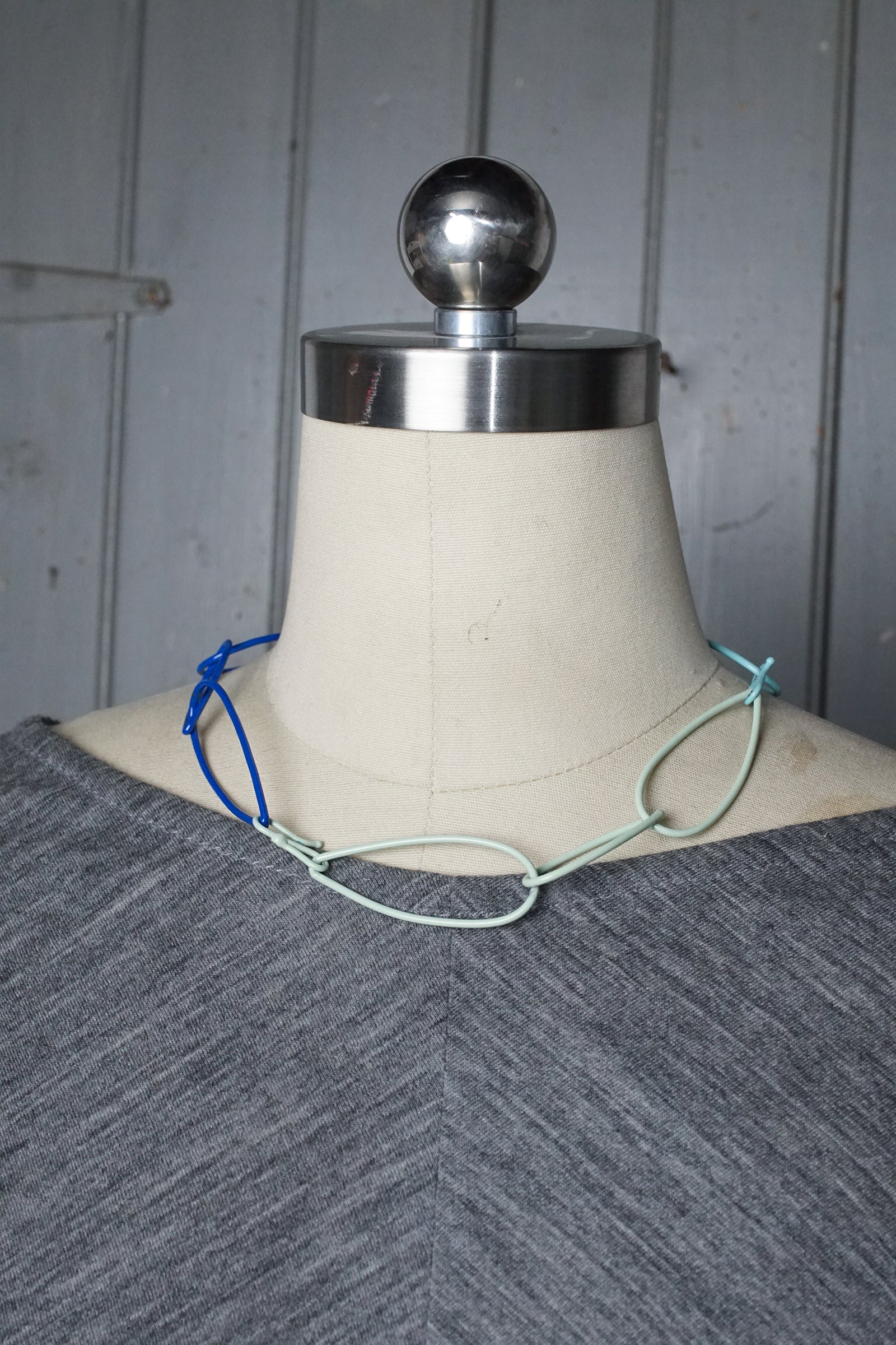 Modular Necklace in blue, teal, and mint