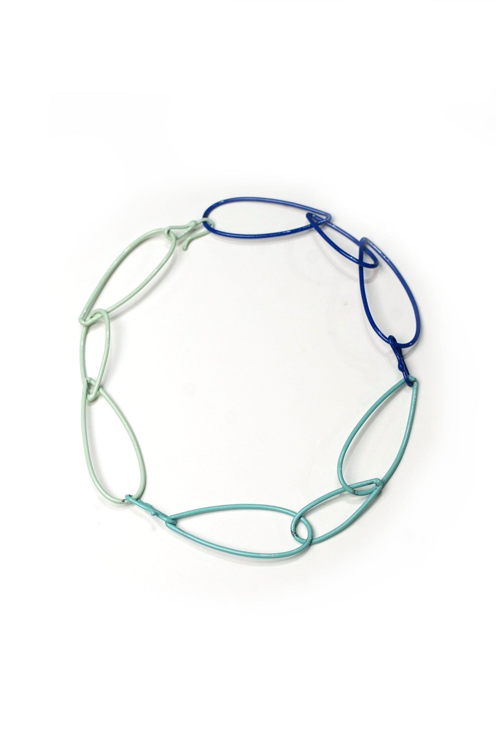 Modular Necklace in blue, teal, and mint