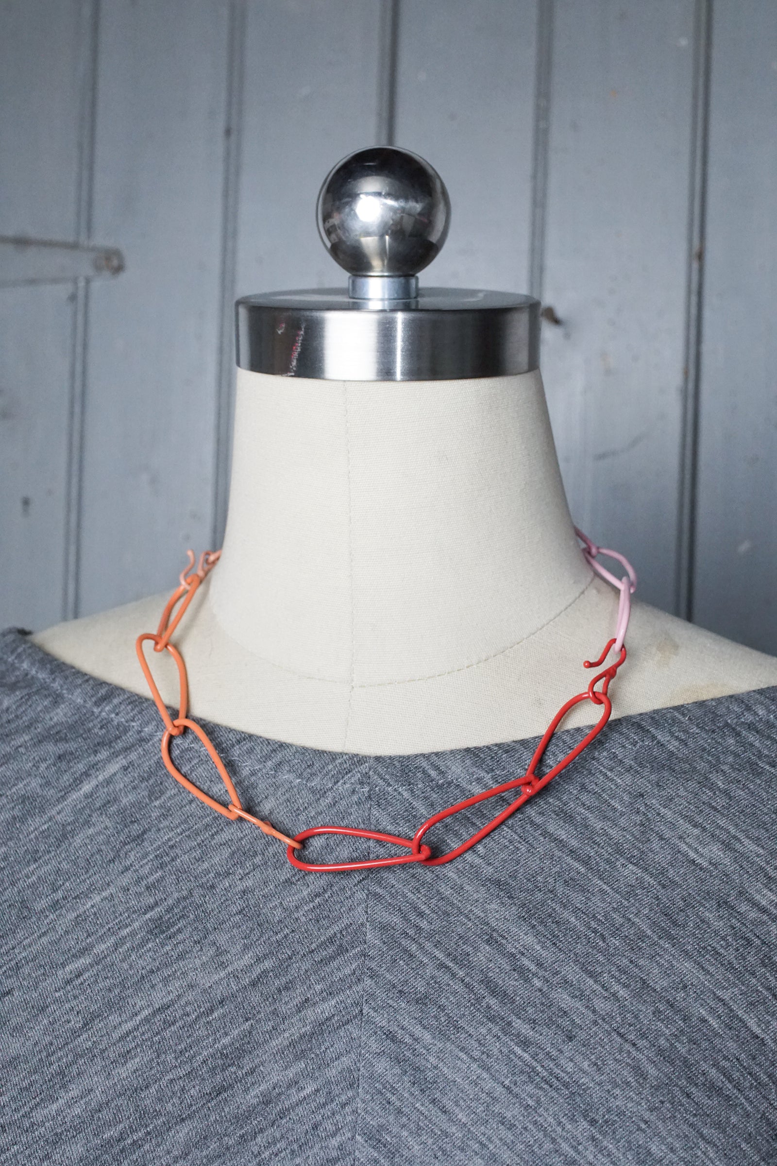 Modular Necklace in Pink and Red