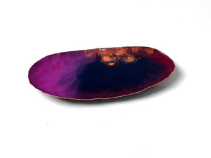 Chroma Colorful Decorative Metal Tray in Burgundy, Navy, Orchid & Orange