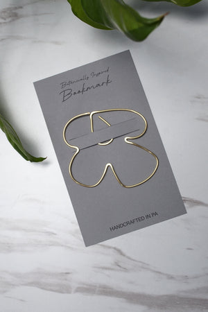 Nelja Modern Floral Brass Bookmark