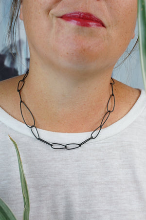 Petite Modular Necklace No. 2 in steel - sample sale