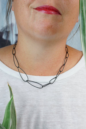 Petite Modular Necklace No. 3 in steel - sample sale