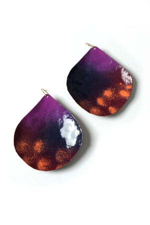 Chroma Statement Earrings in Burgundy, Orchid, and Coral