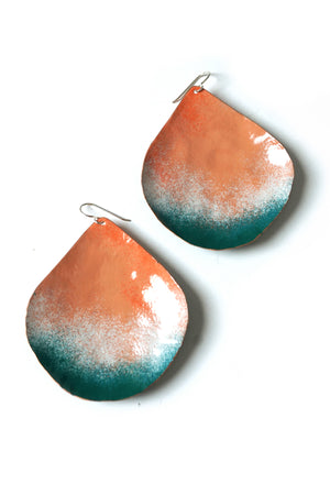 Chroma Statement Earrings in Dusty Rose and Emerald