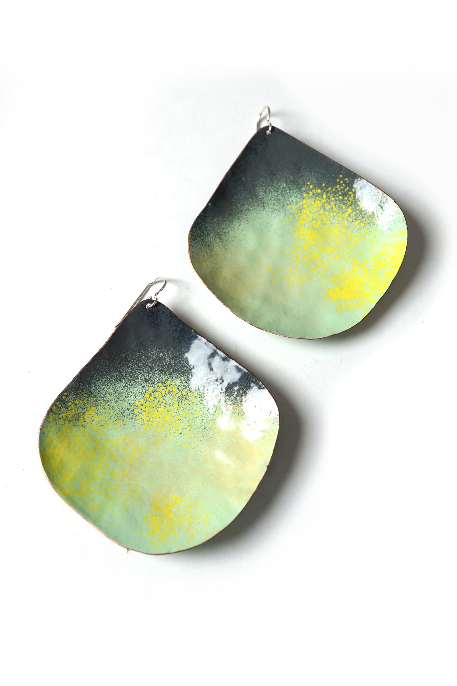 Chroma Statement Earrings in Grey and Soft Mint