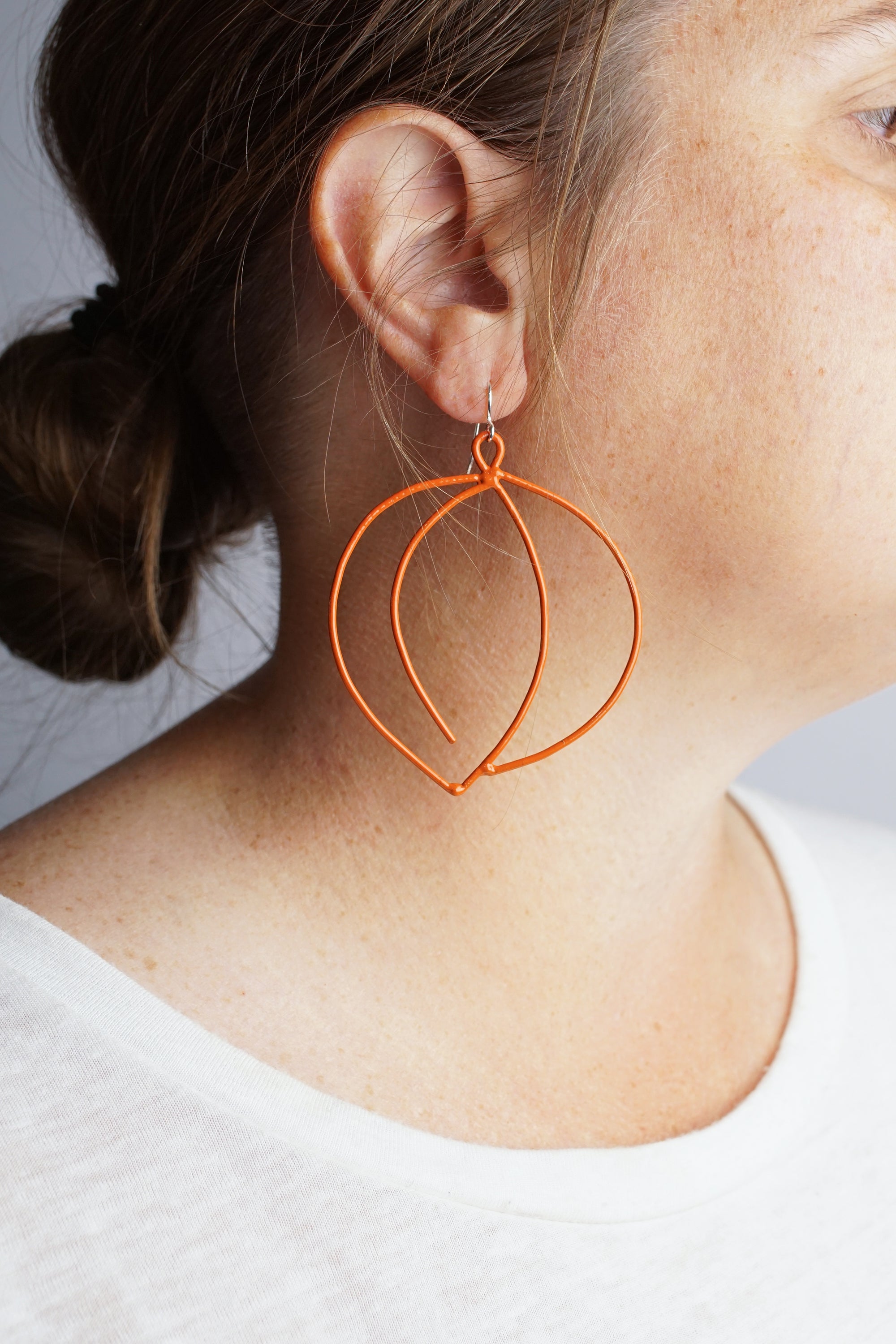 Tete Statement Earrings in Burnt Orange