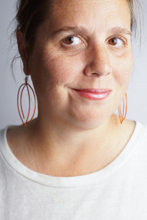 Tete Statement Earrings in Burnt Orange