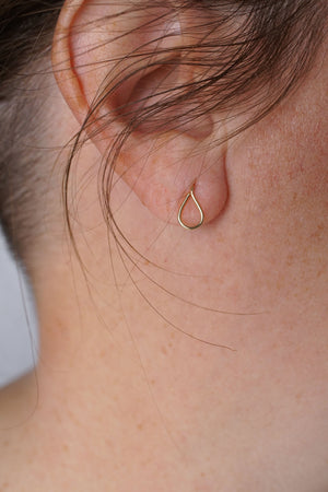Tiny Droplet Threader Earrings in silver or gold-filled
