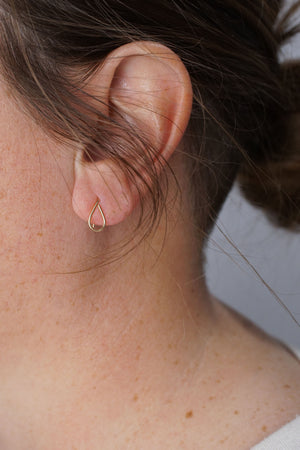 Tiny Droplet Threader Earrings in silver or gold-filled