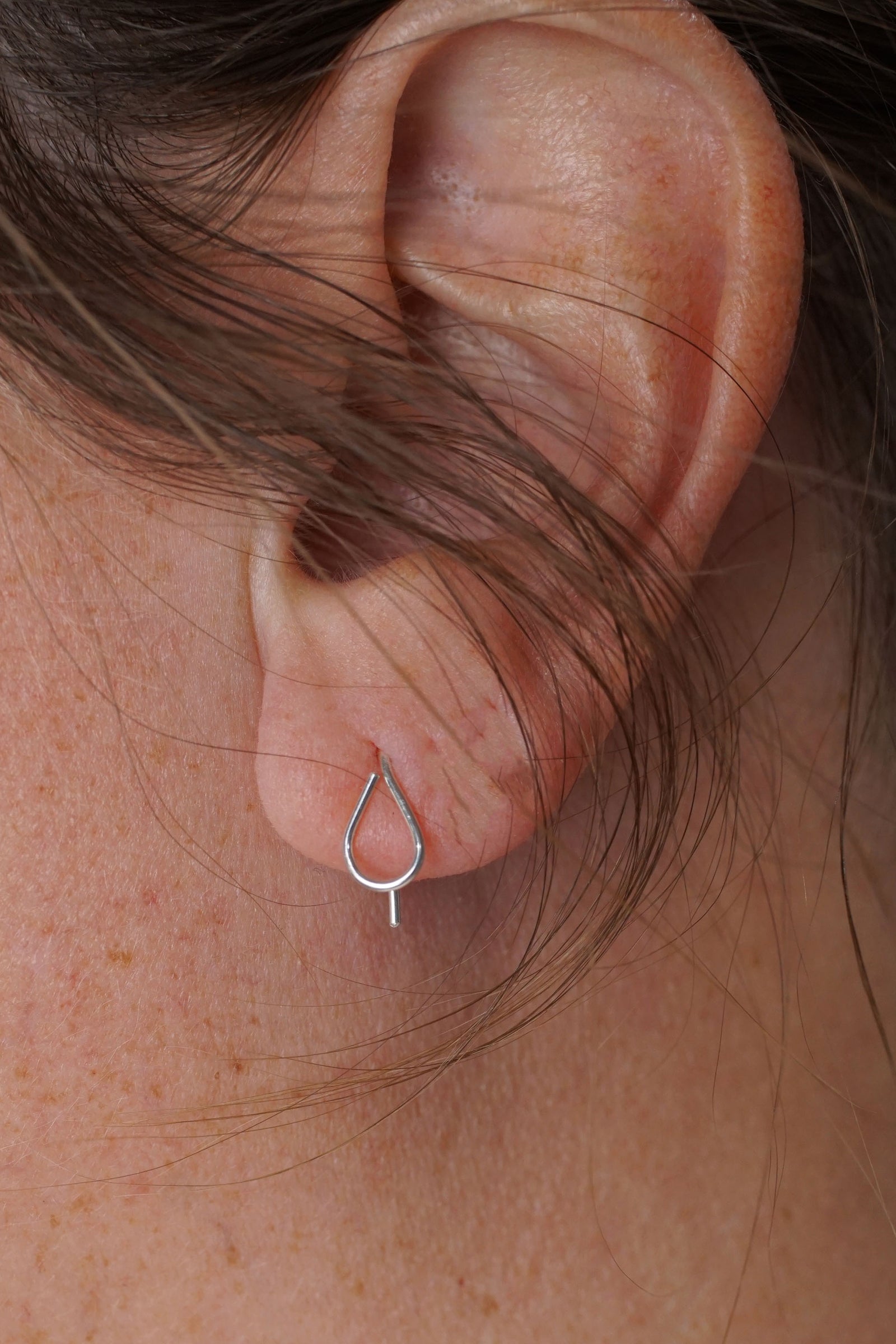 Tiny Droplet Threader Earrings in silver or gold-filled