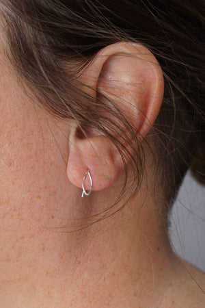 Tiny Leaf Threader Earrings in silver or gold-filled