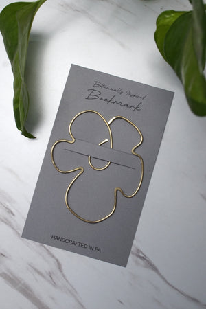 Viisi Modern Floral Brass Bookmark