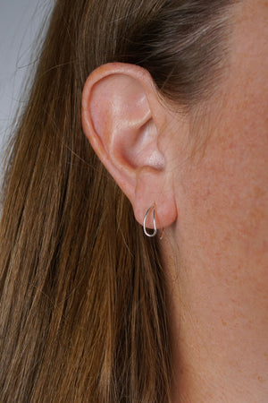 Extra Small Curve Threader Earrings in silver or gold-filled