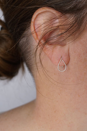 Extra Small Droplet Threader Earrings in silver or gold-filled