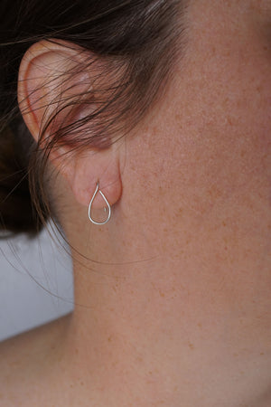 Extra Small Droplet Threader Earrings in silver or gold-filled
