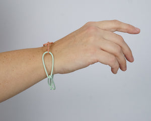 Modular Bracelet in Soft Mint and Dusty Rose - medium