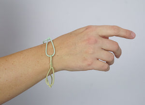 Modular Bracelet in Soft Mint and Green Sand - medium