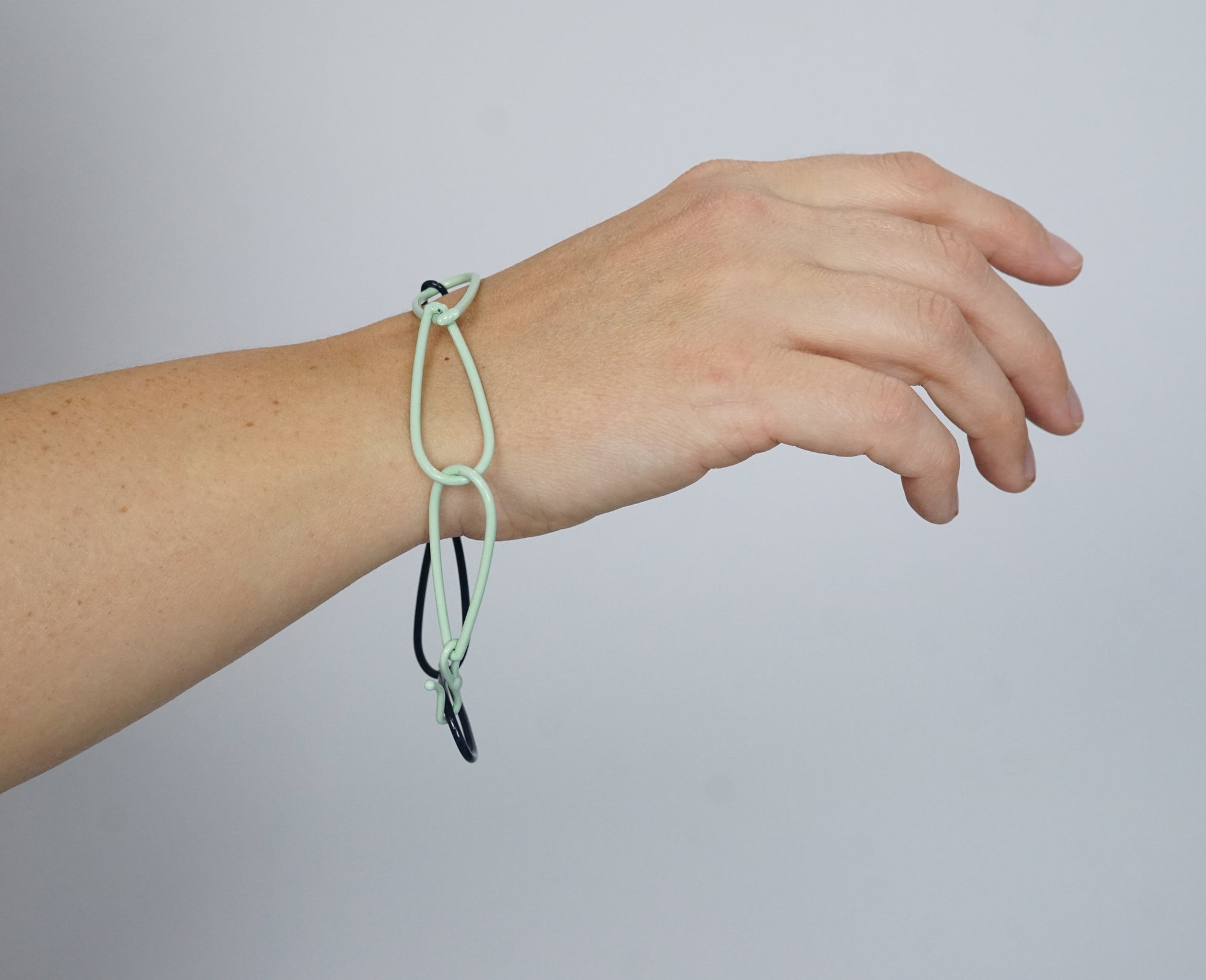 Modular Bracelet in Soft Mint and Dark Navy - large/extra large