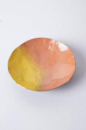 Little Copper Dish in Blush and Yellow