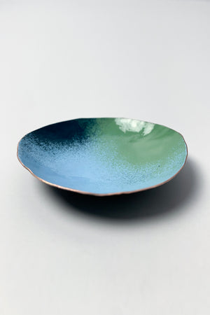 Little Copper Dish in Light Blue and Pale Green