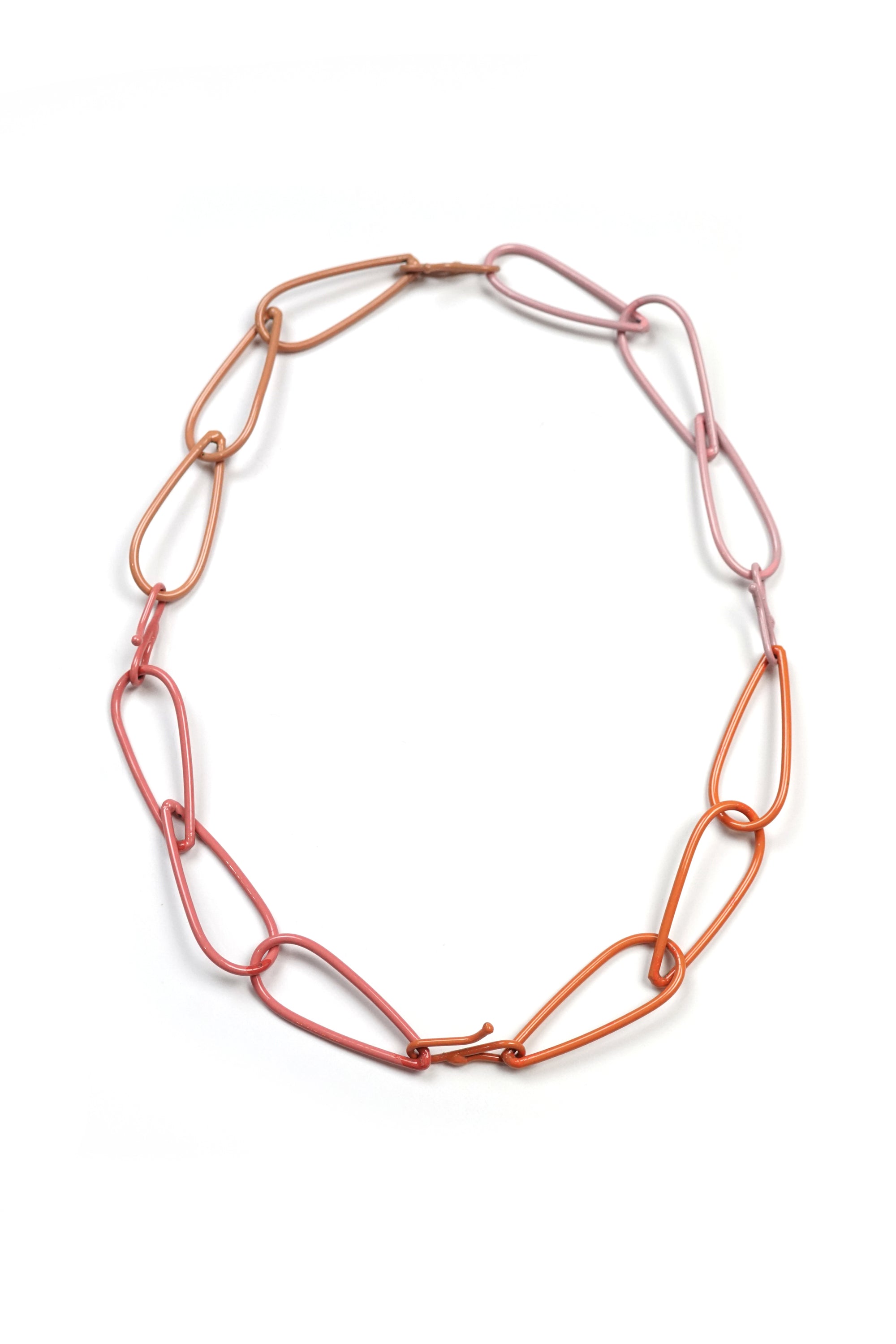 Modular Necklace in Dusty Rose, Desert Coral, Light Raspberry, and Bubble Gum