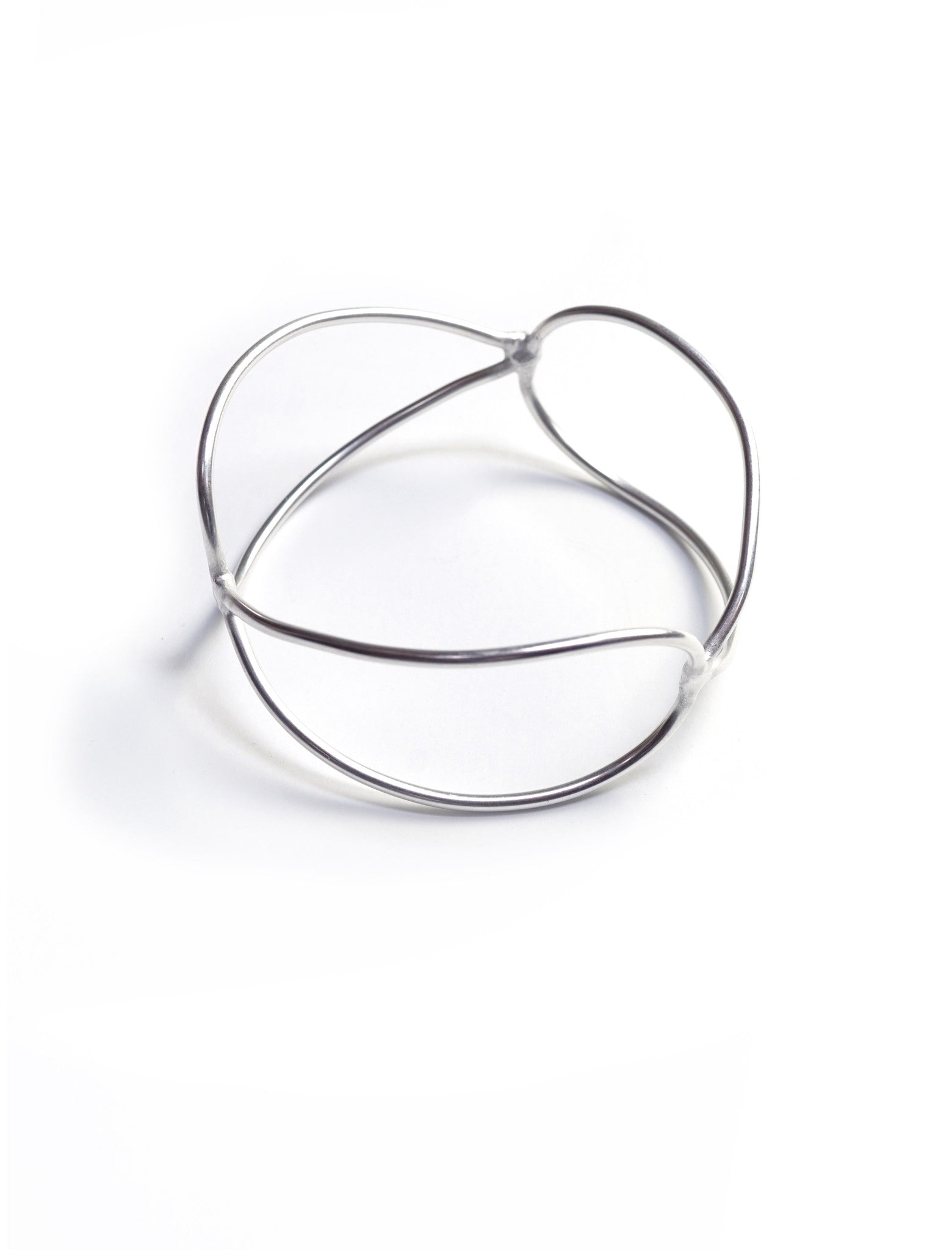 wide monument bracelet in silver