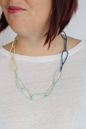 Modular Necklace in Azure Blue, Soft Mint, and Green Sand