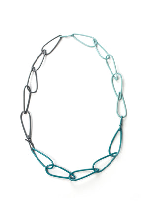 Modular Necklace in Bold Teal, Storm Grey, and Faded Teal