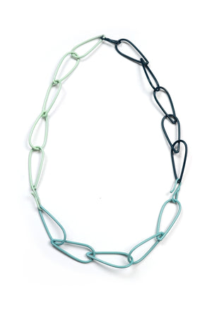 Modular Necklace in Dark Navy, Faded Teal, and Soft Mint