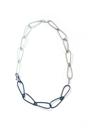 Modular Necklace in Deep Ocean, Soft Mint, and Stone Grey