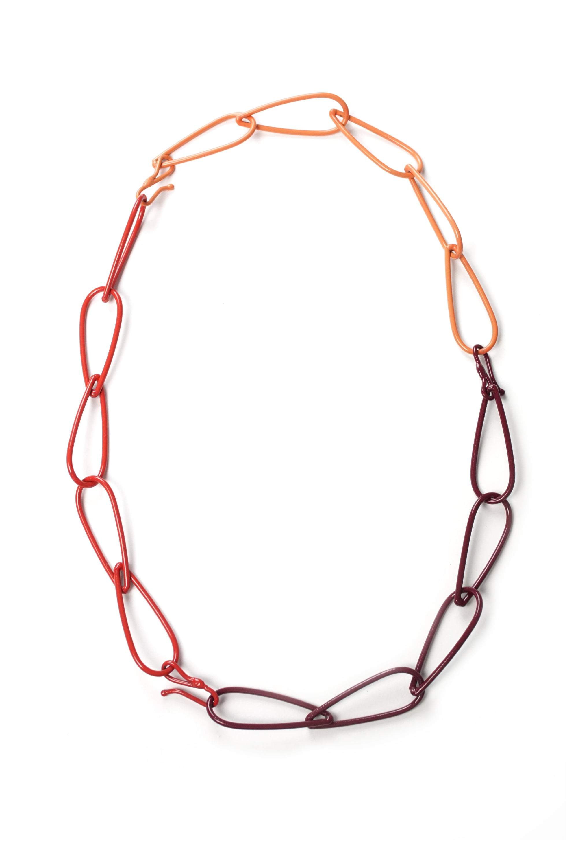 Modular Necklace in Lush Burgundy, Coral Red, and Desert Coral