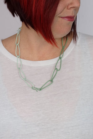 Modular Necklace in Pale Green, Soft Mint, and Green Sand