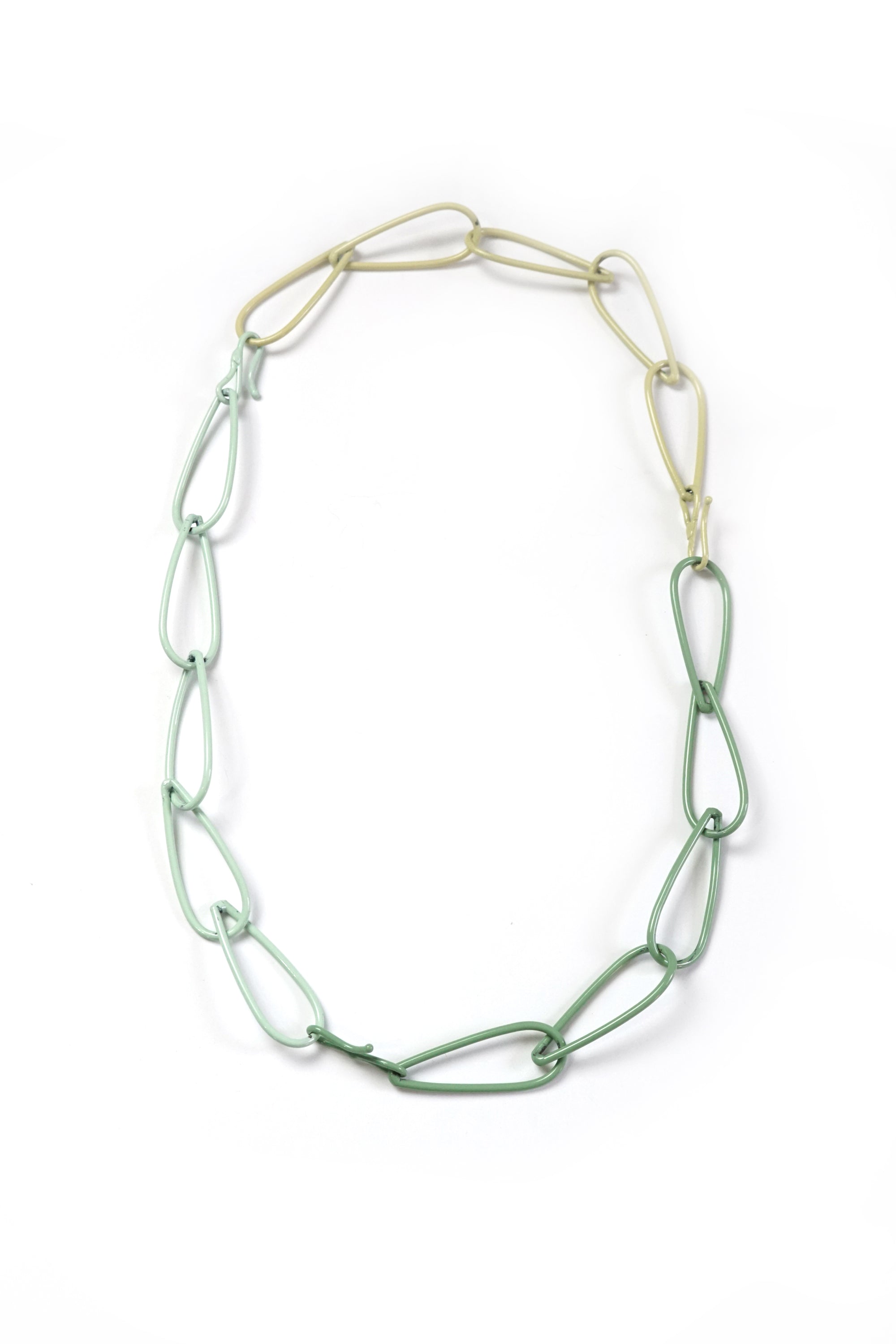 Modular Necklace in Pale Green, Soft Mint, and Green Sand