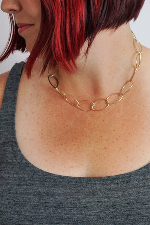 Audrey necklace - bronze with steel accent