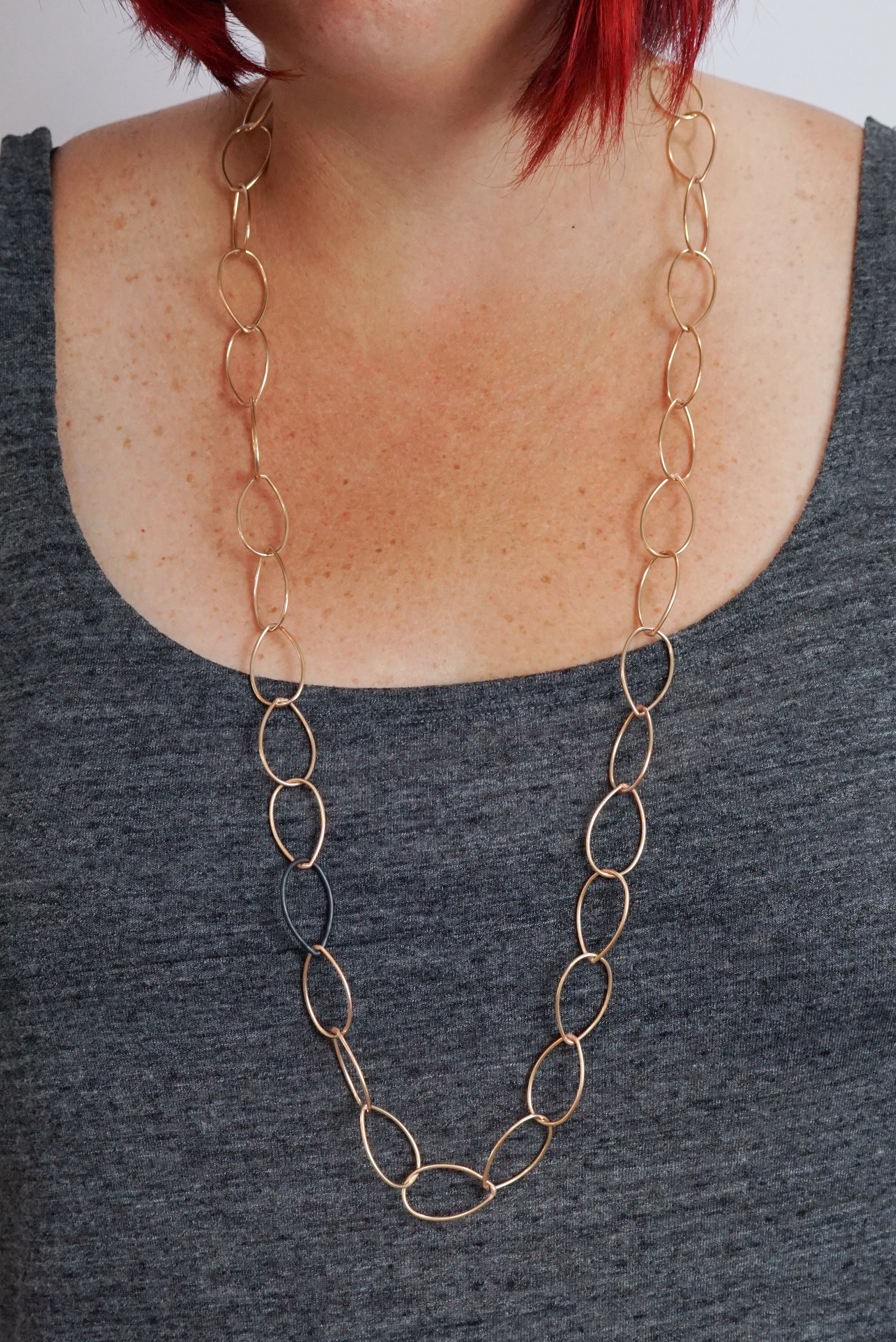 Alice necklace - bronze with steel accent