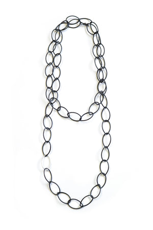Lucy necklace - steel with silver accent