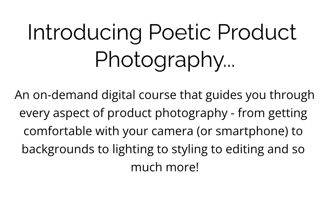 Poetic Product Photography