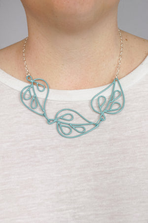 Ada Petite Triple Necklace in Faded Teal