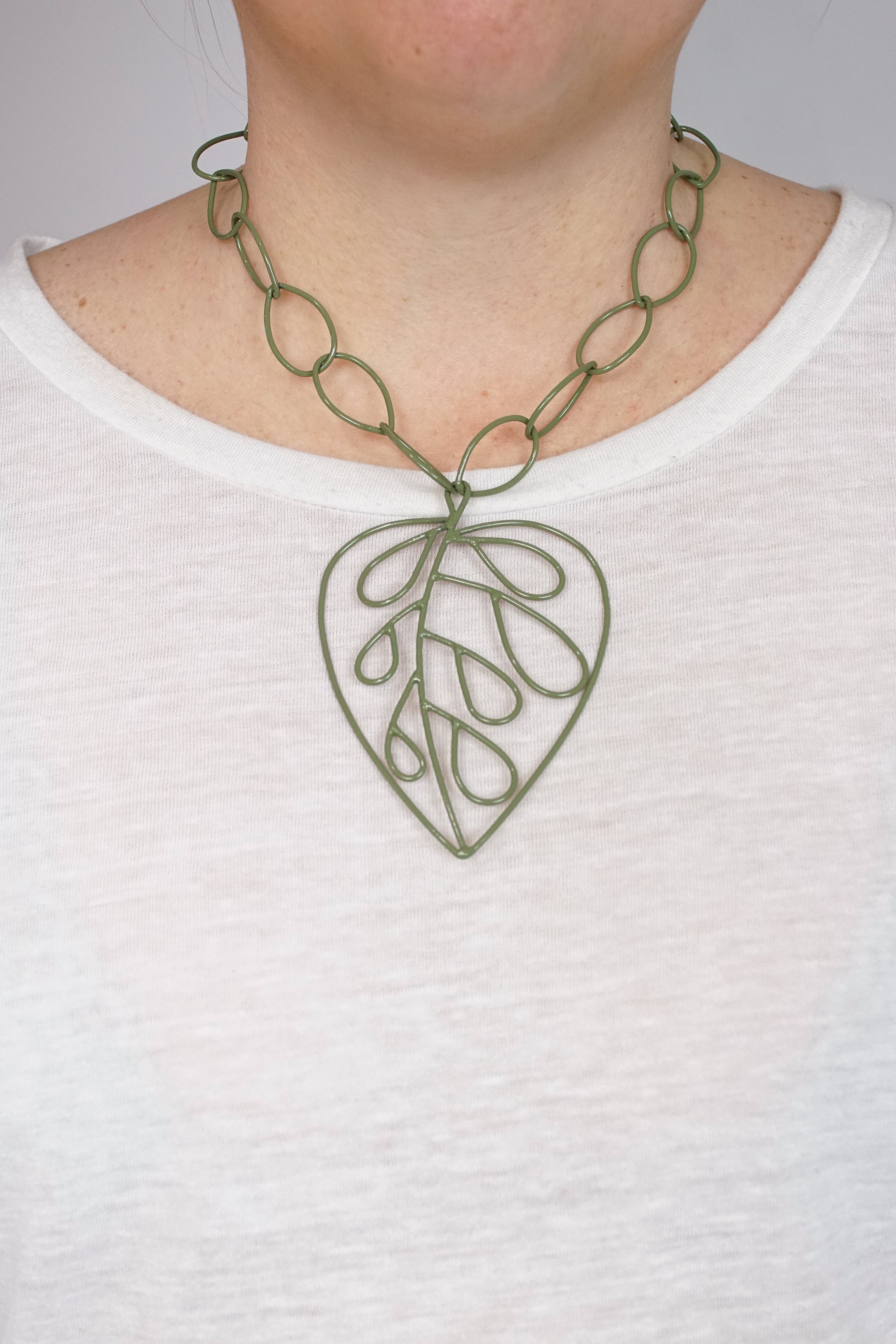 Extra Large Ada Pendant in Olive Green