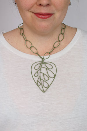 Extra Large Ada Pendant in Olive Green