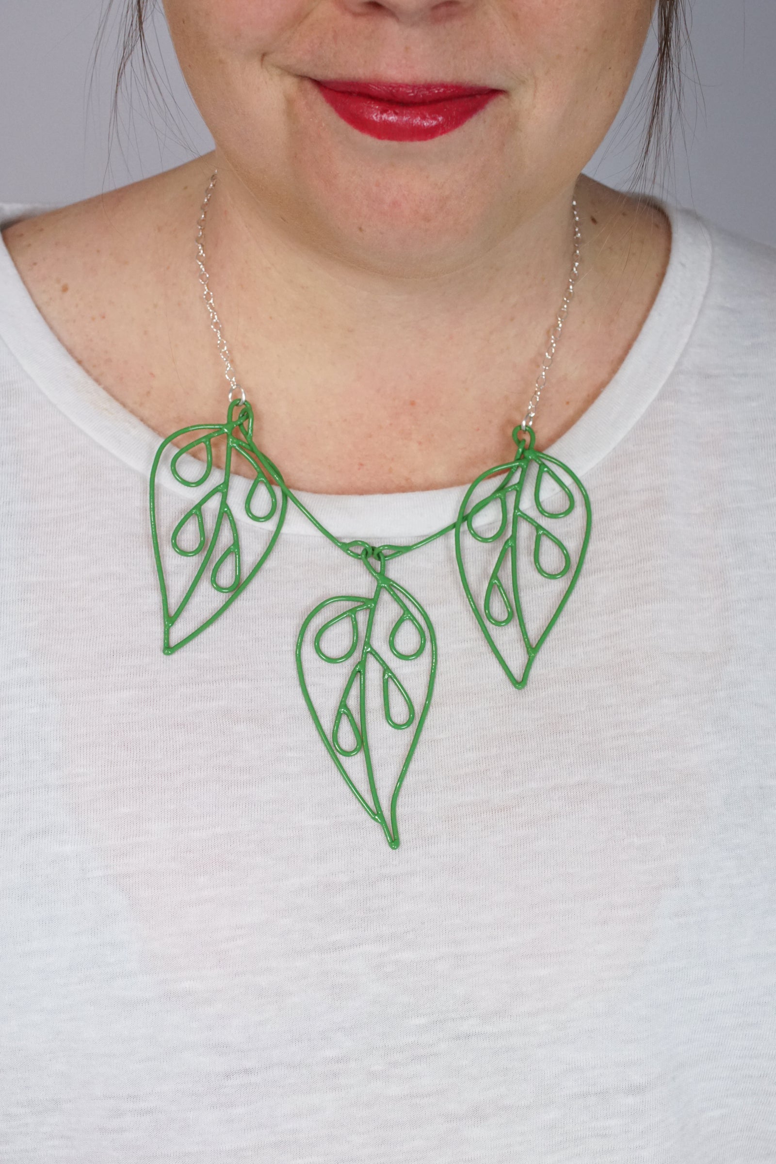 Triple Ada Drop Necklace in Fresh Green