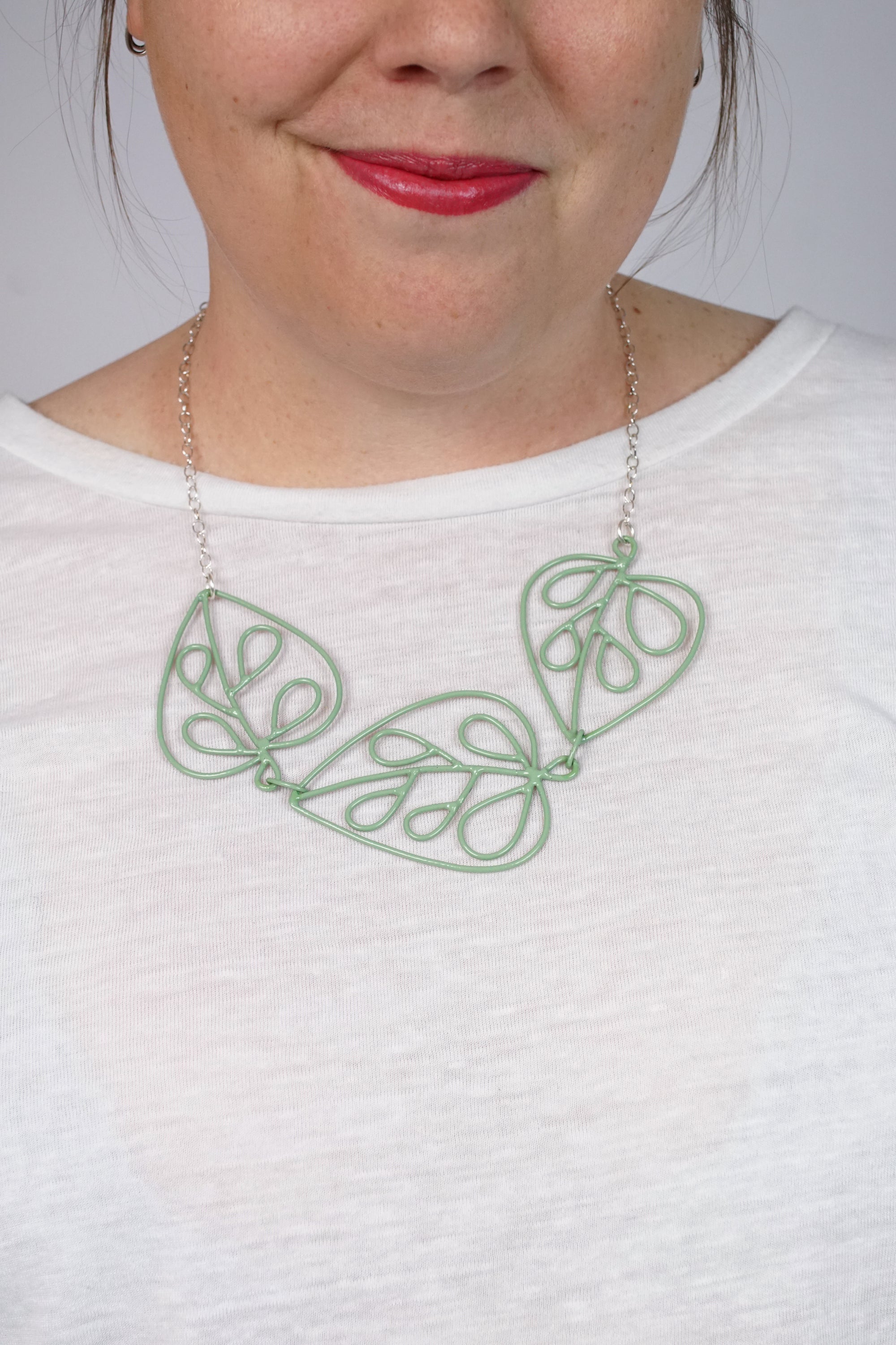 Triple Ada Necklace in Pale Green