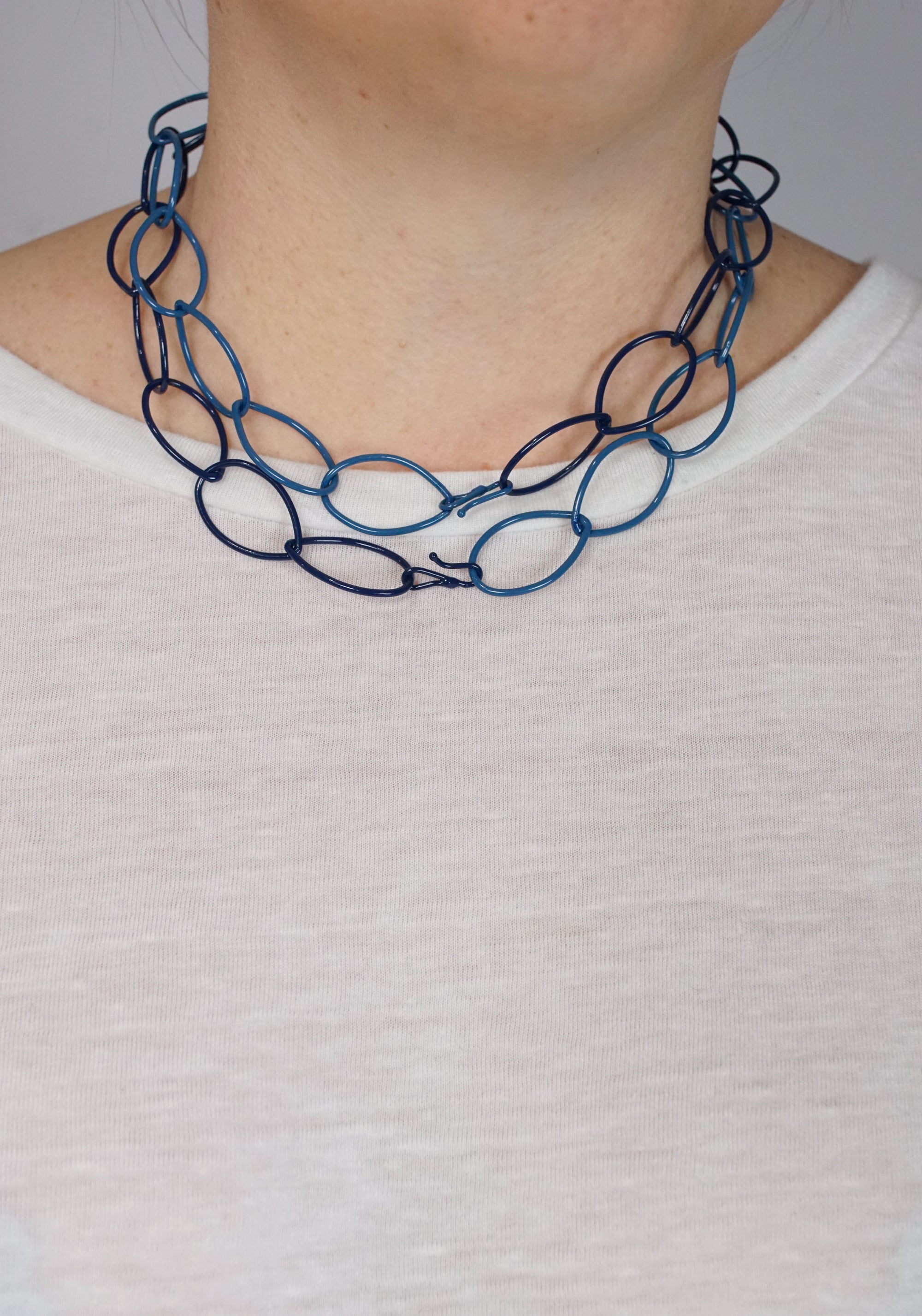 Alice necklace in Azure Blue and Blue Sapphire - sample sale