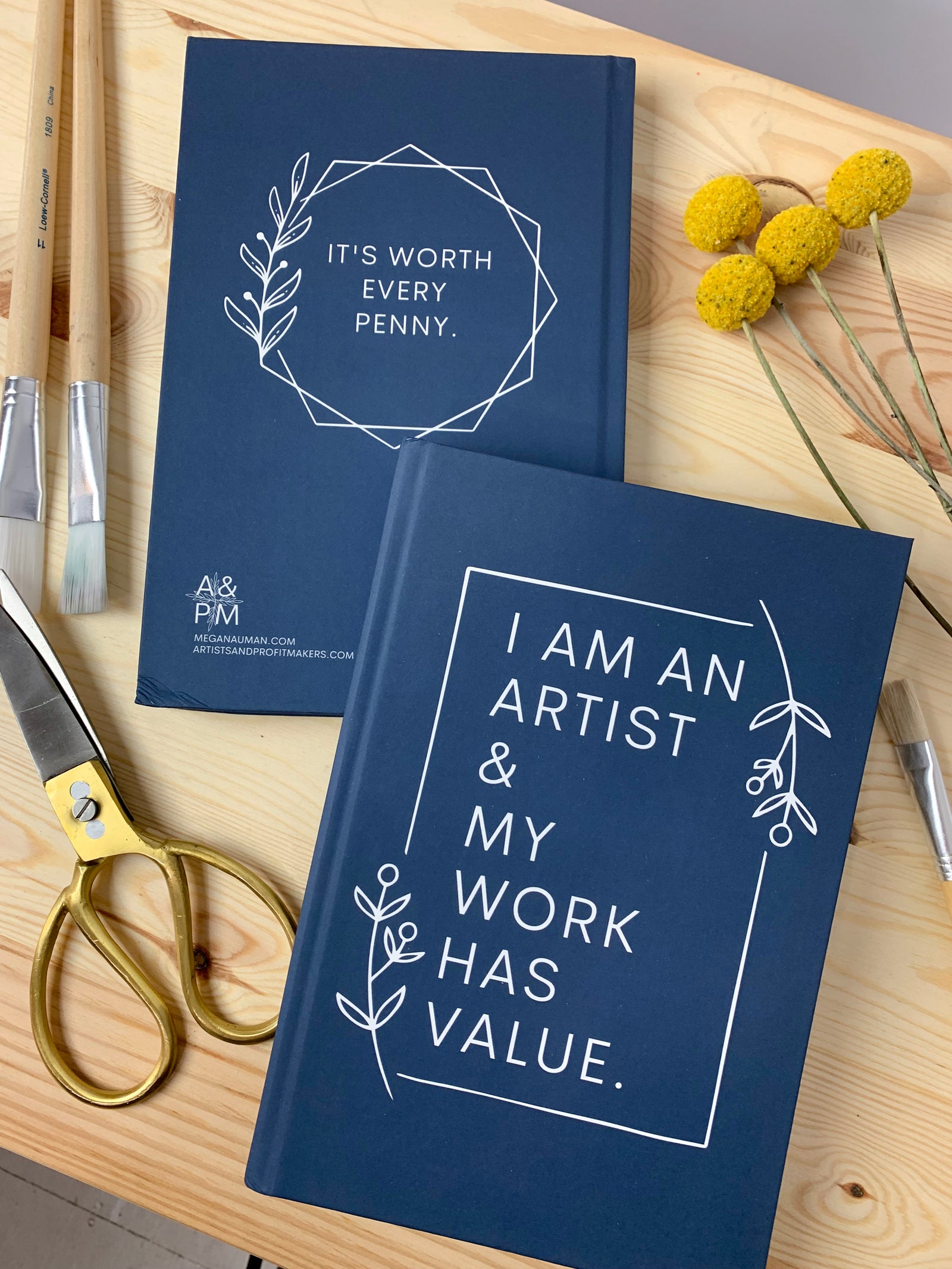 I am an artist & my work has value hardcover notebook