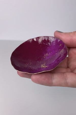 Little Copper Dish in Burgundy and Magenta