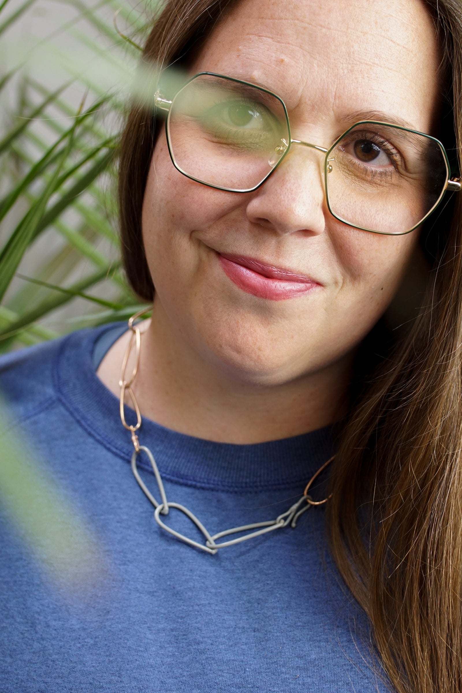 Modular Necklace in Bronze and Stone Grey