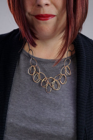 Ayanna necklace in steel and bronze